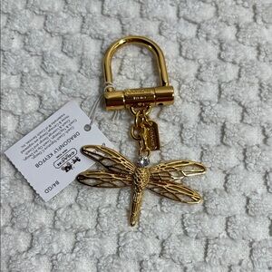 Coach Gold Dragonfly Keychain Bag Charm